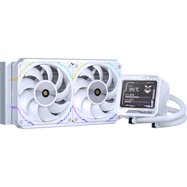 Valkyrie V240 LCD 240mm AiO Liquid CPU Cooler in White